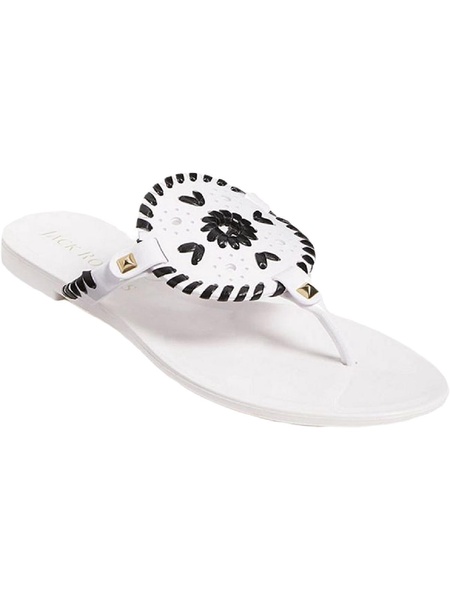 georgica jelly womens embroidered laser cut thong sandals