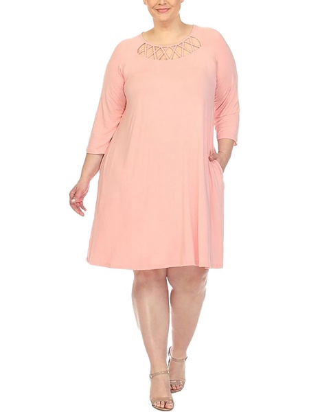 plus womens knit swing midi dress