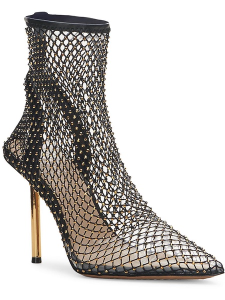 kiskia womens faux leather fishnet pumps