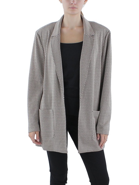 womens chevron office wear open-front blazer