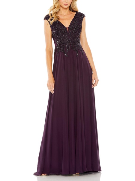 womens embellished sleeveless evening dress