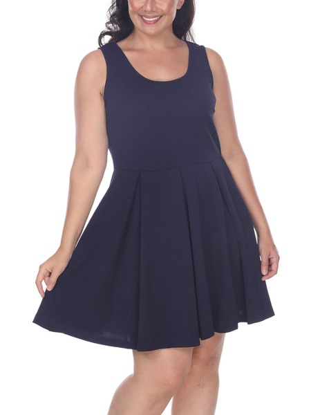 plus womens party short fit & flare dress