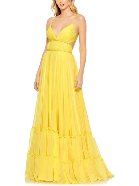 womens chiffon cut-out evening dress