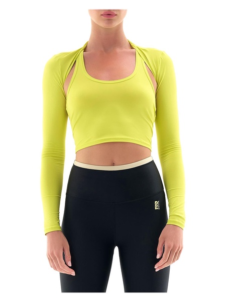 womens cut-out nylon crop top