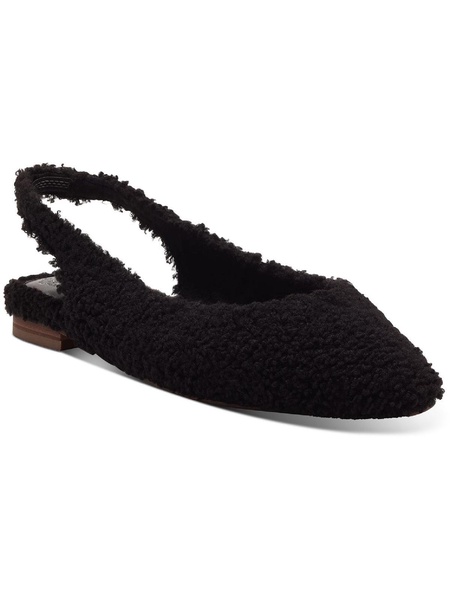 presnue womens faux fur slip on slingbacks