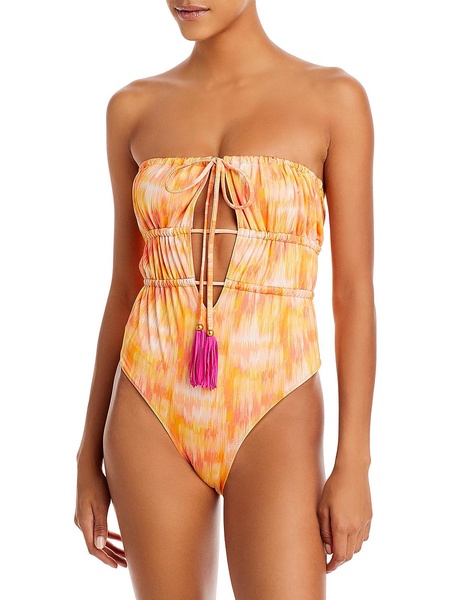 womens printed polyester one-piece swimsuit