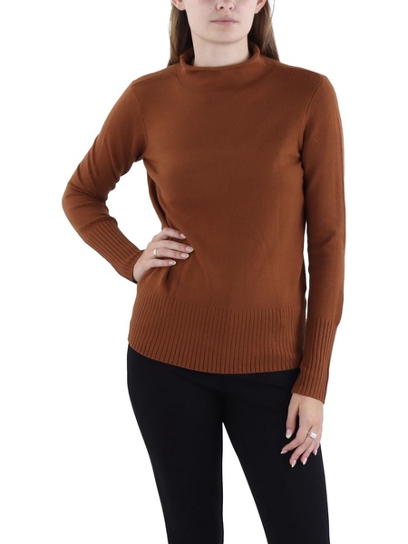 womens funnel neck ribbed trim funnel-neck sweater