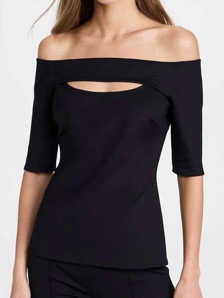 cutout off the shoulder top in black