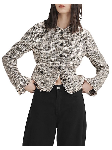 carmen womens tweed suit separate collarless blazer