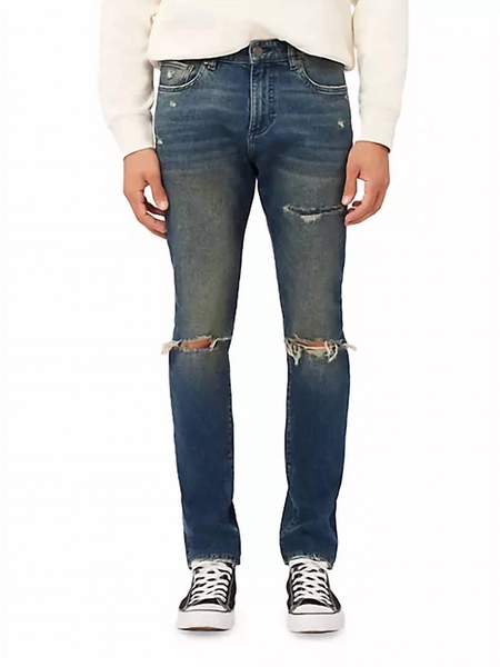 theo relaxed tapered jeans in thunder distressed