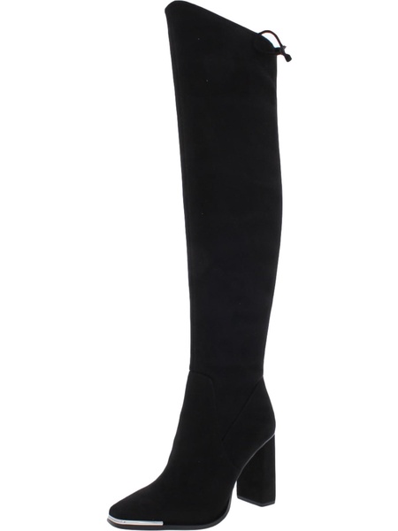 abanna womens microsuede square toe over-the-knee boots