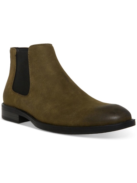 maxxin  mens round toe faux leather chelsea boots