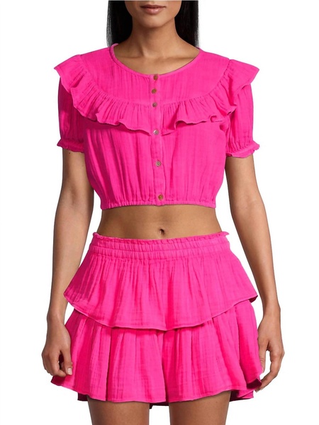 elaine crop top in flirty fuschia