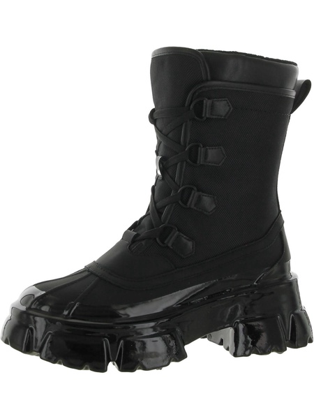 trench womens leather lace up combat & lace-up boots