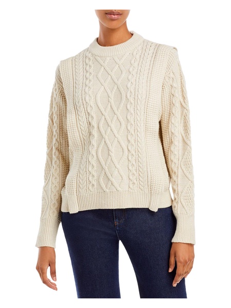 womens cable knit crewneck sweater