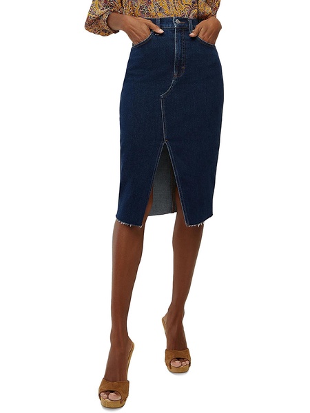 breves womens denim midi skirt