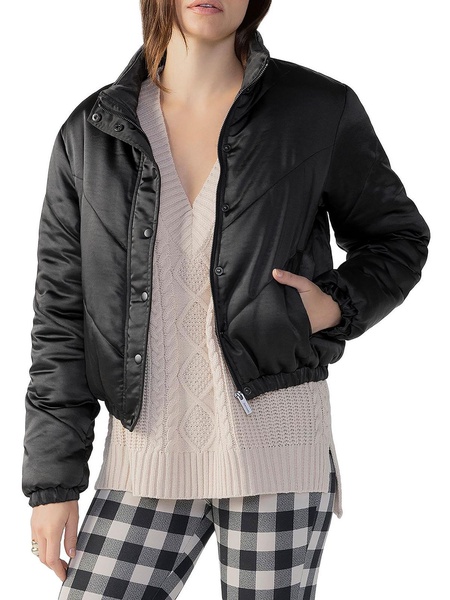 davis womens chevron puffer quilted coat