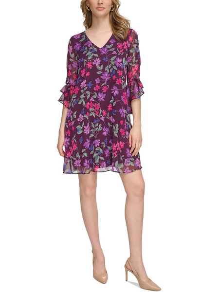 womens mini floral print shift dress