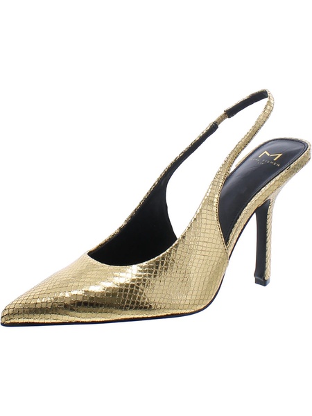 emalyn 2 womens leather snake print slingback heels