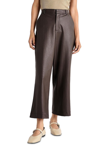 womens faux leather vegan ankle pants