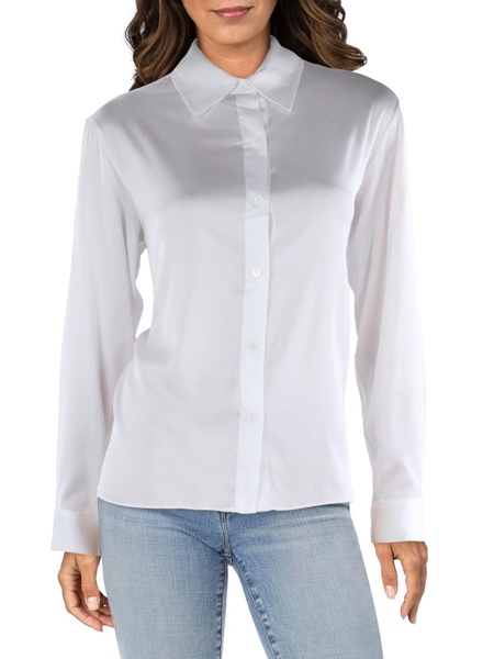 rayne womens collared work wear button-down top