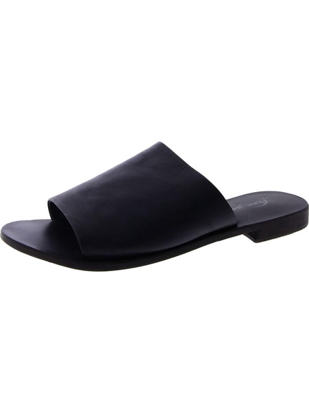 womens leather slip on slide sandals