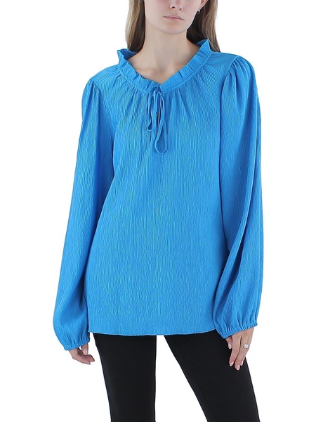 plus womens mock turtleneck gathered pullover top