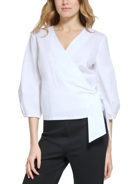 womens front tie gathered wrap top