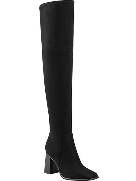 denki womens faux suede block heel over-the-knee boots