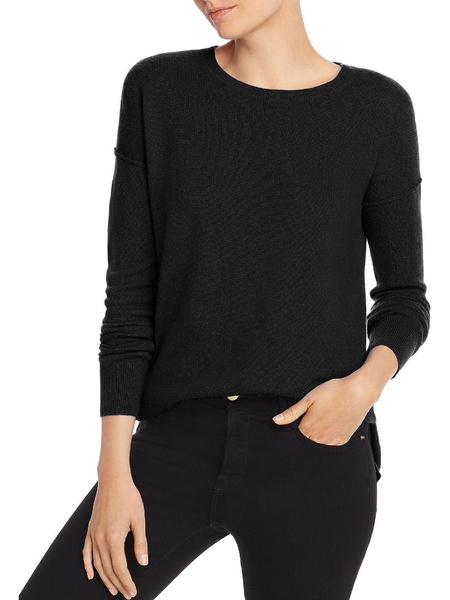 cashmere womens hi-low crewneck sweater