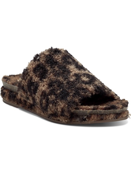 gadini womens faux fur open toe fleece slippers