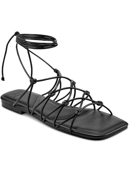 monnie womens faux leather tie-up strappy sandals