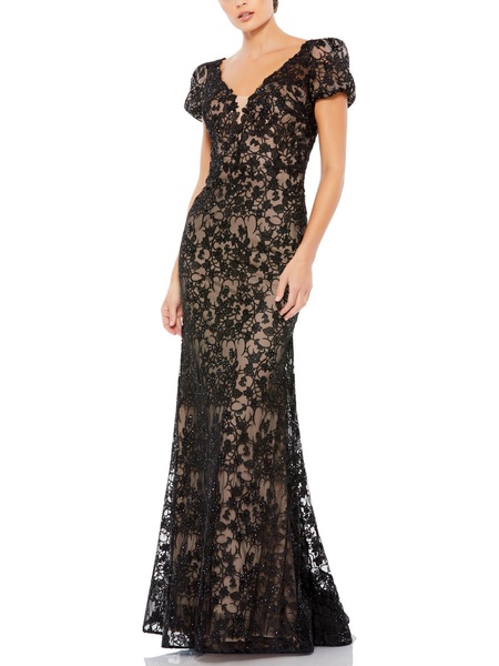 womens lace trumpet evening dress