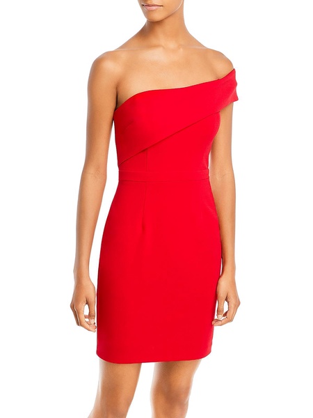 womens knit one shoulder sheath dress