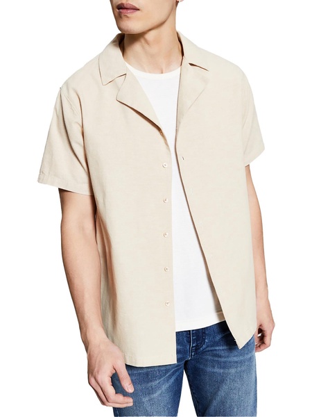 mens knit casual button-down shirt