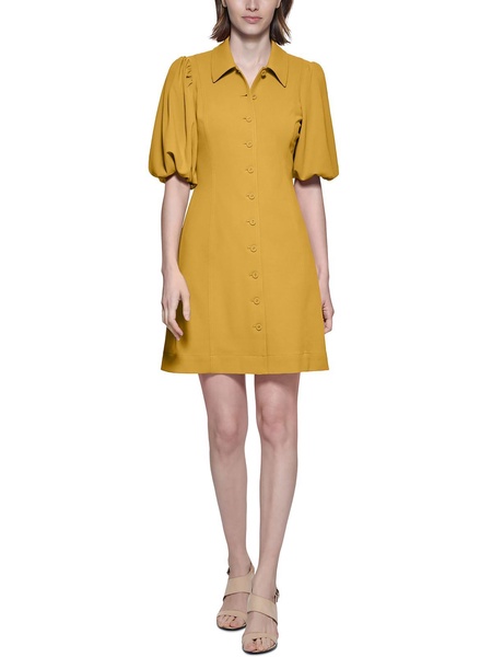 womens knit balloon sleeves shirtdress