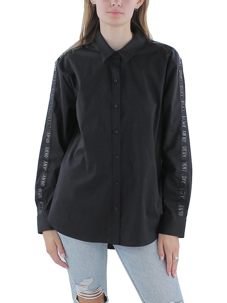 womens collar long sleeve button-down top