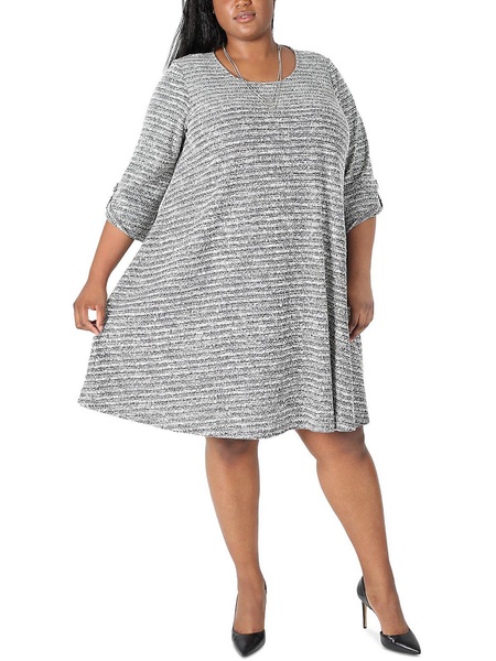 womens textured knit shift dress