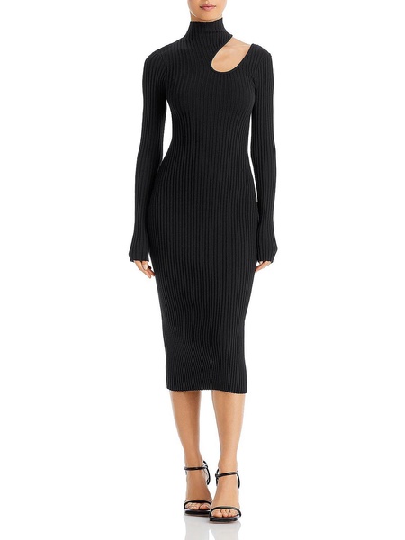 victoria womens ribbed midi sweaterdress