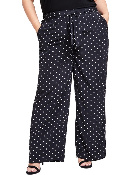 plus womens chiffon wide leg pants