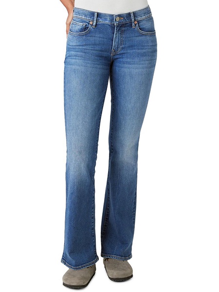 sweet womens mid-rise medium wash flare jeans