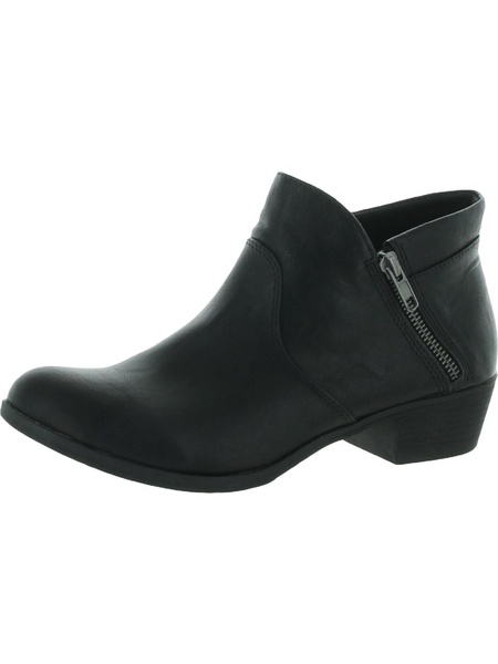 abby womens faux leather heels ankle boots