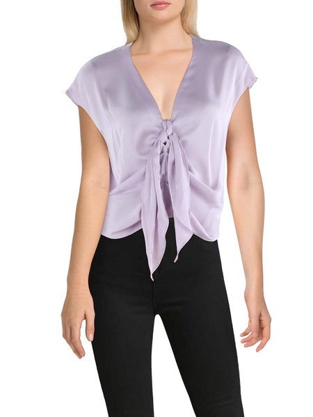 womens satin v-neck blouse