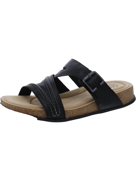 brynn hope womens leather slip on slide sandals