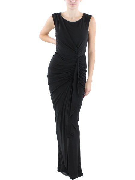 womens gathered polyester evening dress