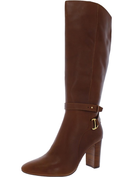 makenna womens leather zip-up knee-high boots