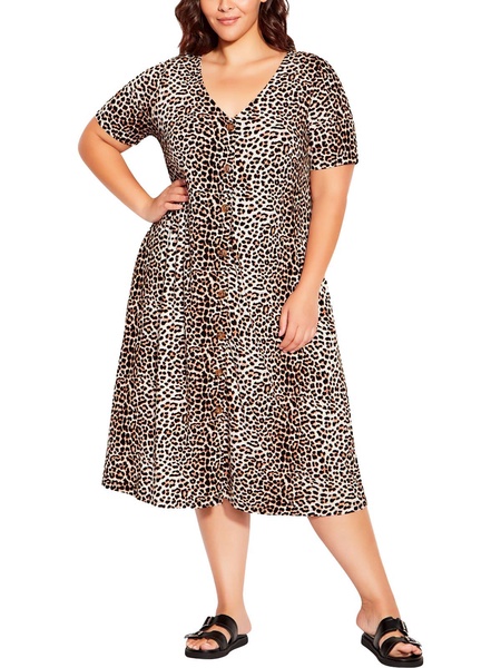 womens animal print jersey shirtdress