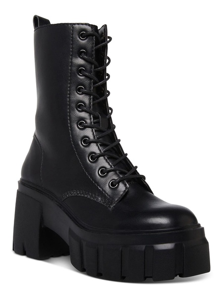 guster womens zipper chunky combat & lace-up boots