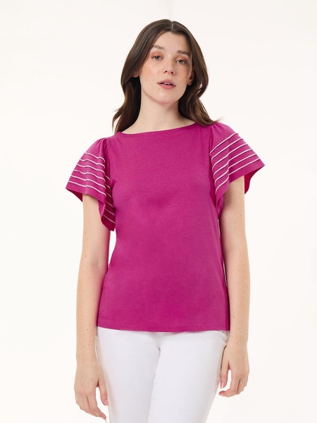 flutter short-sleeve top, cotton modal