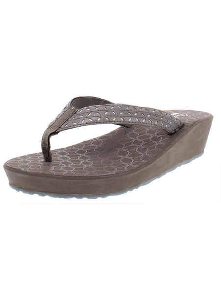 liya gander womens metallic wedge flip-flops